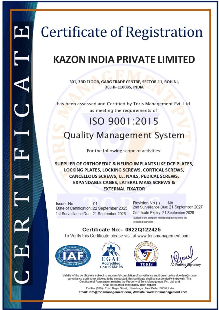 KAZON INDIA PRIVATE LIMITED 9001-2015